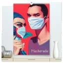 Maskerade - farbenfrohe Mund-Nase-Bedeckungen (hochwertiger Premium Wandkalender 2024 DIN A2 hoch), Kunstdruck in Hochglanz