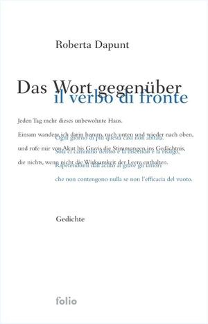 Dapunt, Roberta. Das Wort gegenüber - Gedichte. Folio Verlagsges. Mbh, 2026.
