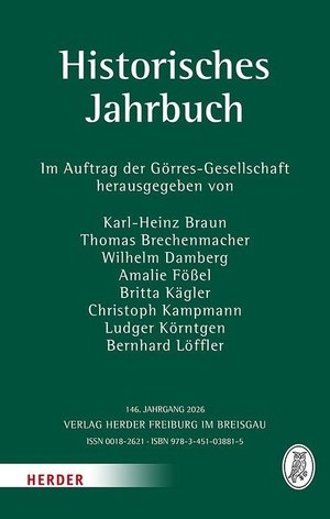Historisches Jahrbuch 146 - 146. Jahrgang 2026. Herder Verlag GmbH, 2026.