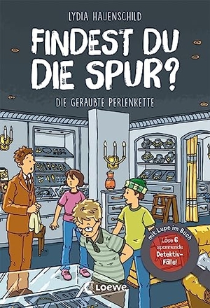 Hauenschild, Lydia. Findest du die Spur? - Die geraubte Perlenkette - Löse 6 spannende Detektiv-Fälle! - mit Lupe im Buch - Finde die Lösung in spannenden Suchbildern - Für Kinder ab 8 Jahren. Loewe Verlag GmbH, 2023.