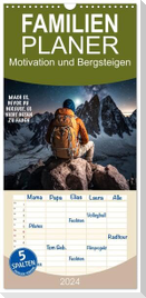 Familienplaner 2024 - Motivation und Bergsteigen mit 5 Spalten (Wandkalender, 21 x 45 cm) CALVENDO