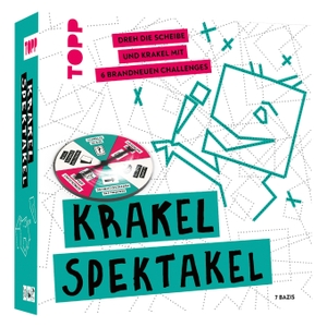 Bazis. Krakel-Spektakel - Dreh die Scheibe und krakle mit 6 brandneuen Challenges - Eigenständig spielbar und mit "Krakel-Orakel" kombinierbar. Legendäre Linien, verdrehte Varianten - die neue Art zu krakeln. frechverlag GmbH, 2026.