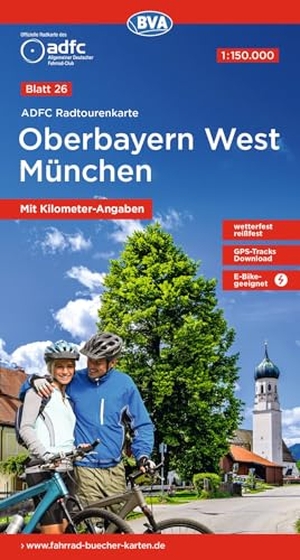Allgemeiner Deutscher Fahrrad-Club e. V. / BVA BikeMedia GmbH (Hrsg.). BVA ADFC Radtourenkarte Oberbayern West München 1:150.000 - reiß- und wetterfest, E-Bike geeignet, GPS-Tracks Download, mit Kilometer-Angaben. BVA Bielefelder Verlag, 2025.