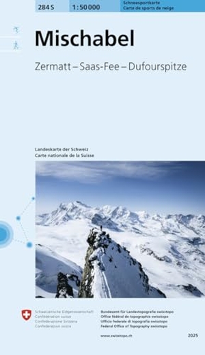 Bundesamt für Landestopografie swisstopo (Hrsg.). 284S Mischabel Schneesportkarte - Zermatt - Saas-Fee - Dufourspitze. Bundesamt für Landestopog, 2025.