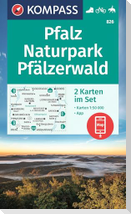 KOMPASS Wanderkarten-Set 826 Pfalz, Naturpark Pfälzerwald (2 Karten) 1:50.000