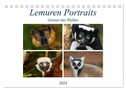Lemuren Portraits (Tischkalender 2024 DIN A5 quer), CALVENDO Monatskalender