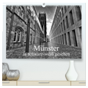 Münster in schwarz-weiß gesehen (hochwertiger Premium Wandkalender 2024 DIN A2 quer), Kunstdruck in Hochglanz