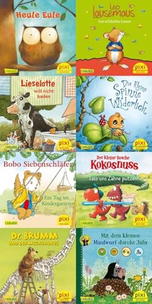 Pixi-Box 297: Pixis liebste Kinderbuch-Helden (8x8 Exemplare). Carlsen Verlag GmbH, 2024.