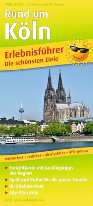 Rund um Köln - Erlebnisführer mit City-Plan Köln, Informationen zu Freizeiteinrichtungen auf der Kartenrückseite, wetterfest, reißfest, GPS-genau. 1:150000. Publicpress, 2018.