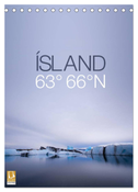 ÍSLAND 63° 66° N (Tischkalender 2025 DIN A5 hoch), CALVENDO Monatskalender