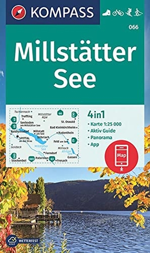 KOMPASS-Karten GmbH (Hrsg.). KOMPASS Wanderkarte 066 Millstätter See 1:25.000 - 4in1 Wanderkarte mit Aktiv Guide und Panorama inklusive Karte zur offline Verwendung in der KOMPASS-App. Fahrradfahren. Skitouren. Langlaufen.. Kompass Karten GmbH, 2022.