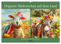 Elegante Modenschau auf dem Land. Bauernhoftiere als Fashion-Ikonen (Wandkalender 2025 DIN A2 quer), CALVENDO Monatskalender