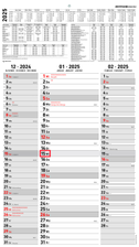3-Monatskalender Streifenplaner 2025 - Büro-Kalender 33x58,8 cm (geöffnet) - mit Datumsschieber - Zettler - 955-0011