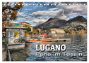 Lugano - Perle im Tessin (Tischkalender 2025 DIN A5 quer), CALVENDO Monatskalender