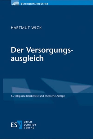 Wick, Hartmut. Der Versorgungsausgleich. Schmidt, Erich Verlag, 2023.