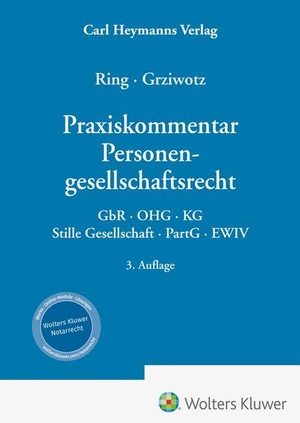 Grziwotz, Herbert / Gerhard Ring (Hrsg.). Praxiskommentar Personengesellschaftsrecht - GbR - OHG - KG - Stille Gesellschaft - PartG - EWIV. Heymanns Verlag GmbH, 2026.