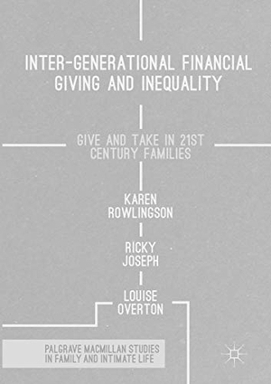 Rowlingson, Karen / Overton, Louise et al. Inter-generational Financial Giving and Inequality - Give and Take in 21st Century Families. Palgrave Macmillan UK, 2018.