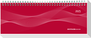 Tisch-Querkalender Profi rot 2025 - Büro-Planer 29,7x10,5 cm - Tisch-Kalender - 1 Woche 2 Seiten - Ringbindung - Zettler