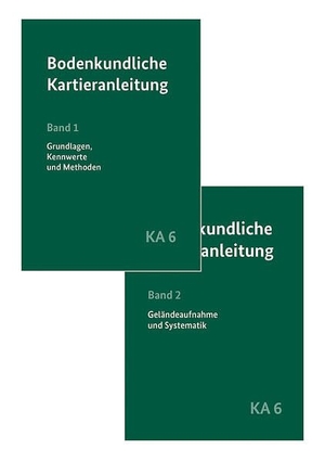 Hartmann, K. J. / A. Bauriegel et al (Hrsg.). Bodenkundliche Kartieranleitung KA6 in 2 Bänden - Band 1: Grundlagen, Kennwerte und Methoden. Band 2: Geländeaufnahme und Systematik. Schweizerbart Sche Vlgsb., 2024.