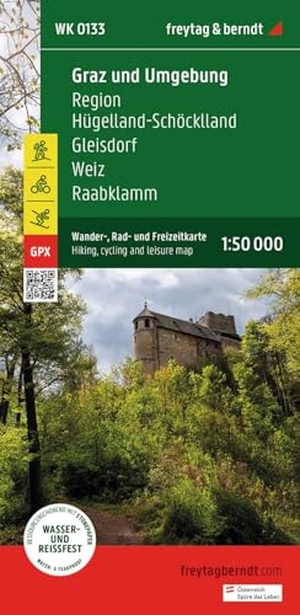 Freytag & Berndt (Hrsg.). Graz und Umgebung, Wander-, Rad- und Freizeitkarte 1:50.000, freytag & berndt, WK 0133 - Region Hügelland-Schöcklland - Gleisdorf - Weiz - Raabklamm, mit Infoguide, GPX Tracks, wasserfest und reißfest. Freytag + Berndt, 2023.