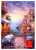 Italienische Riviera - wunderschöne Küste (Tischkalender 2025 DIN A5 hoch), CALVENDO Monatskalender