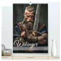 Wikinger - Fantasie Nordmänner mit Tattoo, Axt und Schwert (hochwertiger Premium Wandkalender 2025 DIN A2 hoch), Kunstdruck in Hochglanz