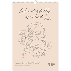 Wonderfully created 2027 - Gottes liebevoller Blick auf dich - Line-Art-Kalender mit Bibelworten. Kawohl Verlag GmbH, 2026.