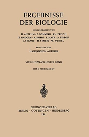 Autrum, H. / Weidel, W. et al. Ergebnisse Der Biologie. Springer Berlin Heidelberg, 1961.