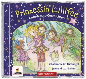 Nach einer Idee von Monika Finsterbusch. Prinzessin Lillifee - Gute-Nacht-Geschichten (CD 10) - Schatzsuche im Dschungel & Jule und das Einhorn. Coppenrath, 2021.