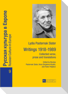 Lydia Pasternak Slater: Writings 1918¿1989