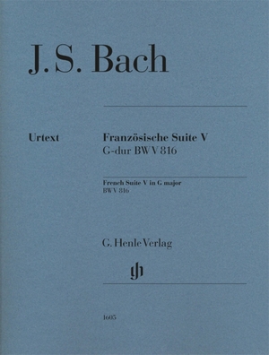 Scheideler, Ullrich (Hrsg.). Johann Sebastian Bach - Französische Suite V G-dur BWV 816 - Besetzung: Klavier zu zwei Händen. Henle, G. Verlag, 2022.