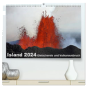 Island 2024 Gletschereis und Vulkanausbruch (hochwertiger Premium Wandkalender 2024 DIN A2 quer), Kunstdruck in Hochglanz
