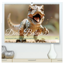 Dino-Babys (hochwertiger Premium Wandkalender 2025 DIN A2 quer), Kunstdruck in Hochglanz