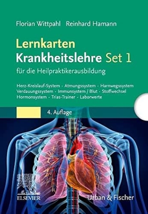 Hamann, Reinhard / Florian Wittpahl. Lernkarten Krankheitslehre Set 1 für die Heilpraktikerausbildung - Herz-Kreislaufsystem, Atmungssystem, Harnwegssystem, Verdauungssystem, Immunsystem/Blut, Stoffwechsel, Hormonsystem, Trias-Trainer, Laborwerte. Urban & Fischer/Elsevier, 2022.