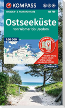KOMPASS Wanderkarten-Set 739 Ostseeküste, von Wismar bis Usedom (3 Karten) 1:50.000