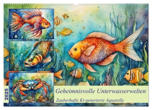 Kleemann, Claudia. Geheimnisvolle Unterwasserwelten (Wandkalender 2025 DIN A2 quer), CALVENDO Monatskalender - Zauberhafte von der KI generierte Aquarelle. Calvendo, 2024.