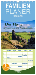 Familienplaner 2025 - Der Harz - Sagenumwoben und Wildromantisch mit 5 Spalten (Wandkalender, 21 x 45 cm) CALVENDO
