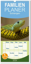 Familienplaner 2024 - Schlangen mit 5 Spalten (Wandkalender, 21 x 45 cm) CALVENDO