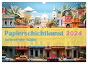 Papierschicktkunst - farbenfohe Städte (Wandkalender 2024 DIN A3 quer), CALVENDO Monatskalender