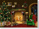 A4-Wand-Adventskalender - Kaminzimmer