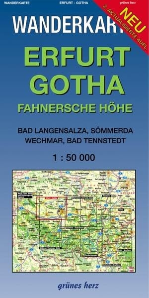 Gebhardt, Lutz (Hrsg.). Wanderkarte Erfurt, Gotha 1:50.000 - Mit Bad Langensalza, Gebesee, Waltershausen, Neudietendorf. Verlag grünes Herz, 2015.