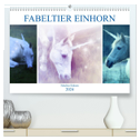 Fabeltier Einhorn (hochwertiger Premium Wandkalender 2024 DIN A2 quer), Kunstdruck in Hochglanz