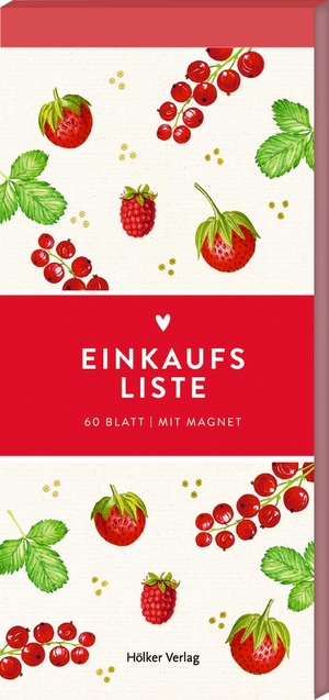 Einkaufsliste (Rote Beeren, Küchenpapeterie). Hoelker Verlag, 2021.