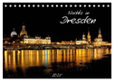 Nachts in Dresden (Tischkalender 2025 DIN A5 quer), CALVENDO Monatskalender