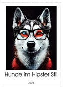 Hunde im Hipster Stil (Wandkalender 2024 DIN A2 hoch), CALVENDO Monatskalender