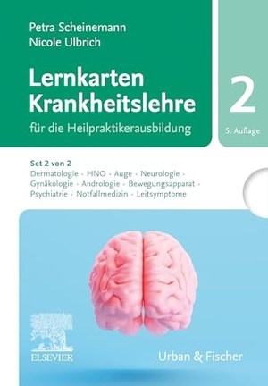 Scheinemann, Petra / Nicole Ulbrich. Lernkarten Krankheitslehre Set 2 für die Heilpraktikerausbildung. (Set 2 von 2, Karten H-Q) - Dermatologie, HNO, Auge, Neurologie, Gynäkologie, Andrologie, Bewegungsapparat, Psychiatrie, Notfallmedizin, Leitsymptome. Urban & Fischer/Elsevier, 2026.