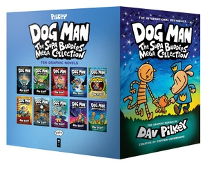 Pilkey, Dav. Boxed - Dog Man: The Supa Buddies Mega Collection: From the Creator of Captain Underpants (Dog Man #1-10 Box Set). Scholastic Inc., 2022.
