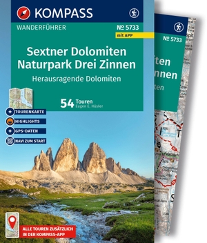 Hüsler, Eugen E. KOMPASS Wanderführer Sextner Dolomiten, Naturpark Drei Zinnen - Herausragende Dolomiten, 50 Touren mit Extra-Tourenkarte - mit Touren und GPS-Daten in der KOMPASS-App. Kompass Karten GmbH, 2025.