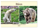 Bären - Der Eisbär und der Kamtschatka-Braunbär (Wandkalender 2024 DIN A4 quer), CALVENDO Monatskalender