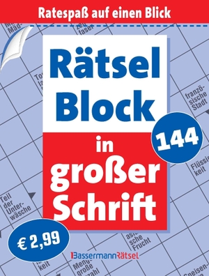 Krüger, Eberhard. Rätselblock in großer Schrift 144 (5 Exemplare à 2,99 EUR). Bassermann, Edition, 2026.